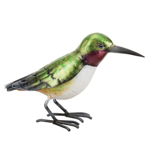 Metal Ruby-Throated Hummingbird Figure