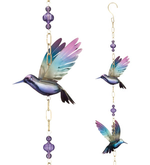 Purple Metal Hummingbird Hanging Ornament