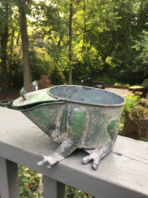 Rustic Tin Frog Planter