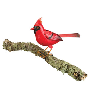 Metal Cardinal Replica on branch