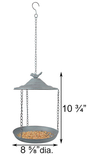 Metal Hanging Bird Feeder with Dimensions