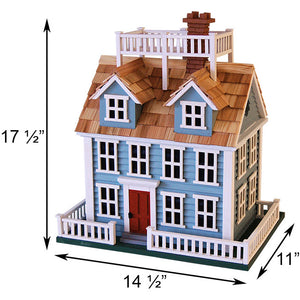 Home Bazaar Nantucket Colonial Bird House with dimensions