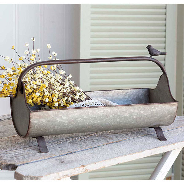 Open Feed Trough Caddy with Handle and Songbird