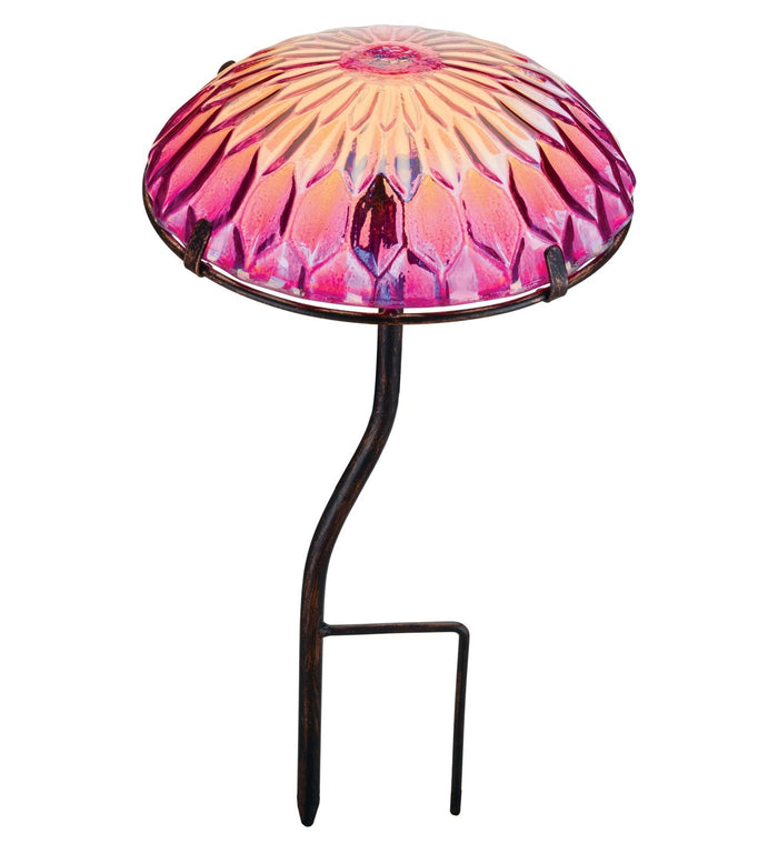 Dazzle Mushroom Garden Stake - Pink Hexagon
