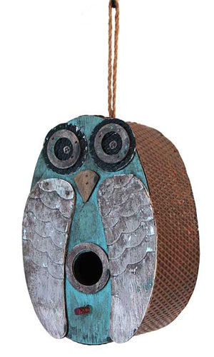 Rustic Owl Bird House  Sunny with Thunderstorms