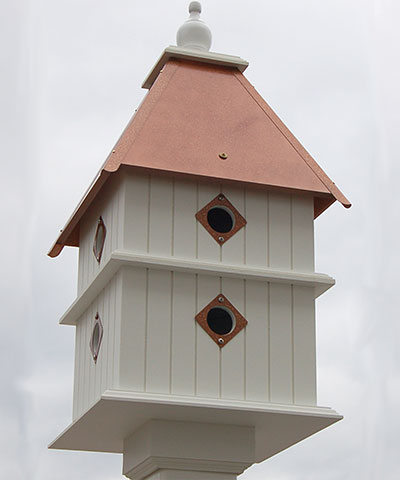 Plantation Bird House with Hammered Copper Roof