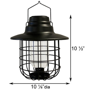 Modern Farmhouse Caged Lantern Bird Feeder and solar light dimensions