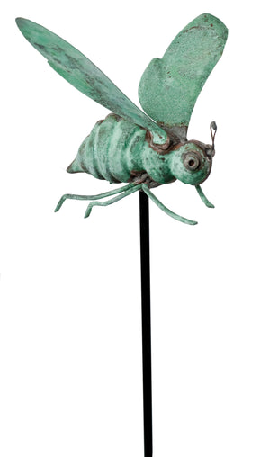 Rustic Metal Bee Garden Stake  Sunny with Thunderstorms
