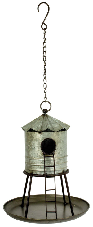 Metal Silo Bird House and Feeder in One  Sunny with Thunderstorms
