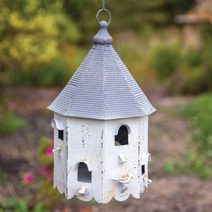 Rustic Metal Community House Bird House with six openings and perches