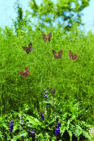 Flamed Metal Butterfly Flutterer Garden Stake 