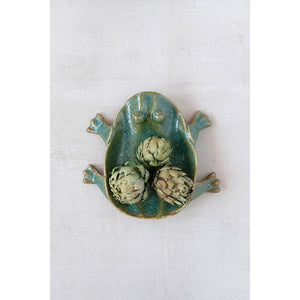 Stoneware Frog Dish top view