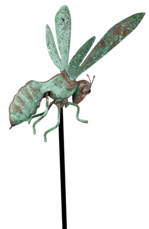 Rustic Metal Yellow Jacket Wasp Garden Stake  Sunny with Thunderstorms